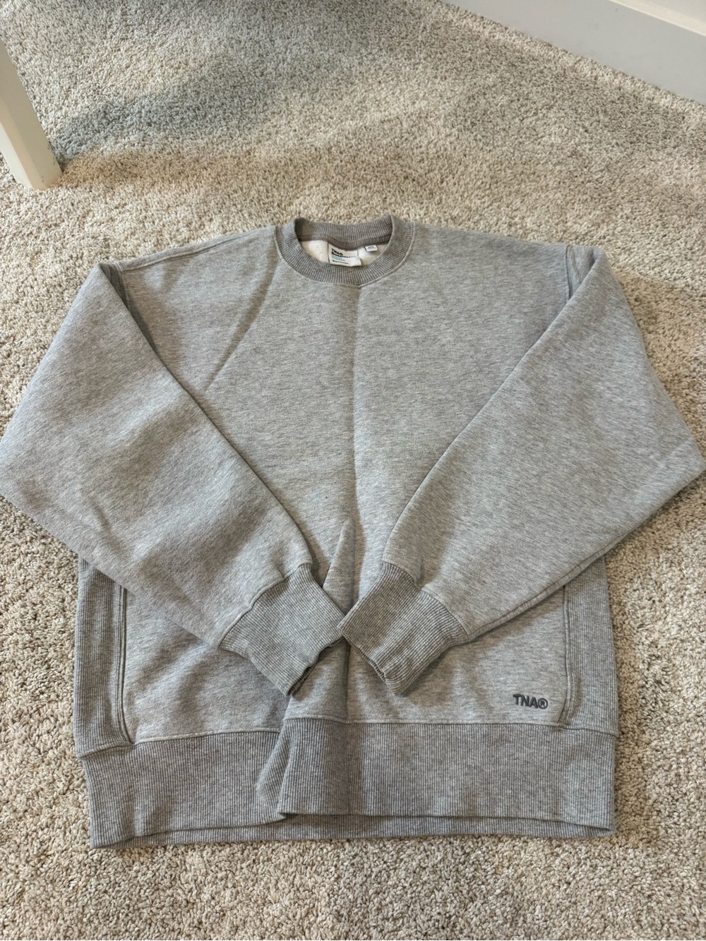 TNA Cozy Fleece Boyfriend Crewneck Sweatshirt - Gray